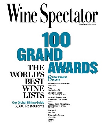 Best of Award of Excellence’ για τα εστιατόρια GB Roof Garden & Tudor Hall από το περιοδικό ‘Wine Spectator’ και για το 2019